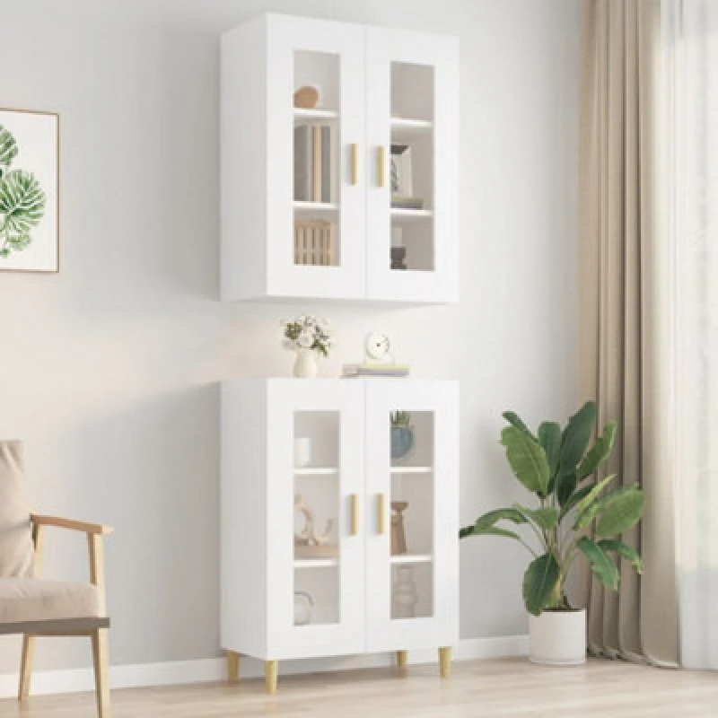 Image of Vidaxl Hanging Wall Cabinet White 69.5X34X90 Cm