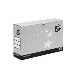 Image of 5 Star Facilities Foolscap Transfer Case Hinged Lid Grey Pack 10