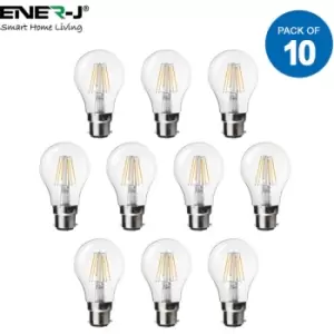 Image of Ener-j - LED Bulb 6W gls A60 LED Filament Lamp B22 2700K pack of 10pcs