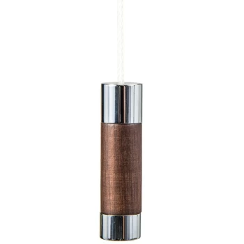 Image of Miller Chrome & Oak Cylindrical Light Pull