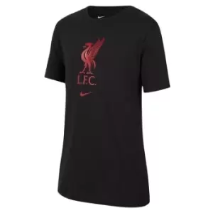 Image of Nike Liverpool Crest T-Shirt Juniors - Black