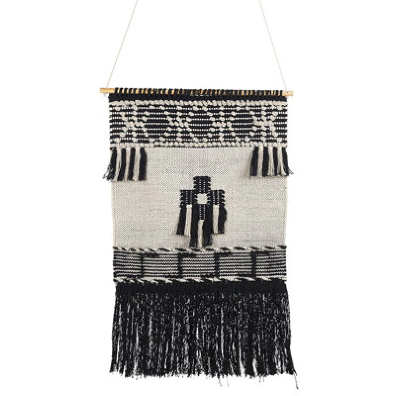 Image of Beliani Fabric Wall Hanging Larkana Cotton 117cm Beige