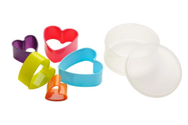 Image of Premier Housewares Coloured Shape Cutters 5Pc Heart Shape Cutter Multi