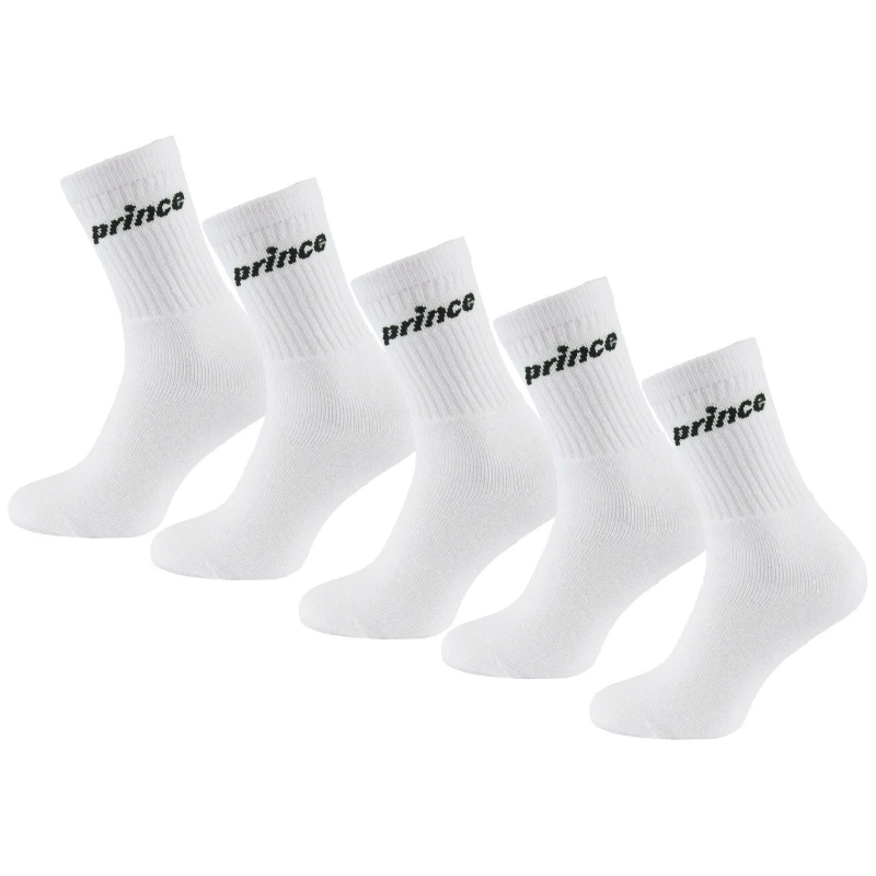 Image of Prince Prince Men Tennis 5-Pack White Socks Size: 6-8.5 White 6-8.5 Male 5056395811658