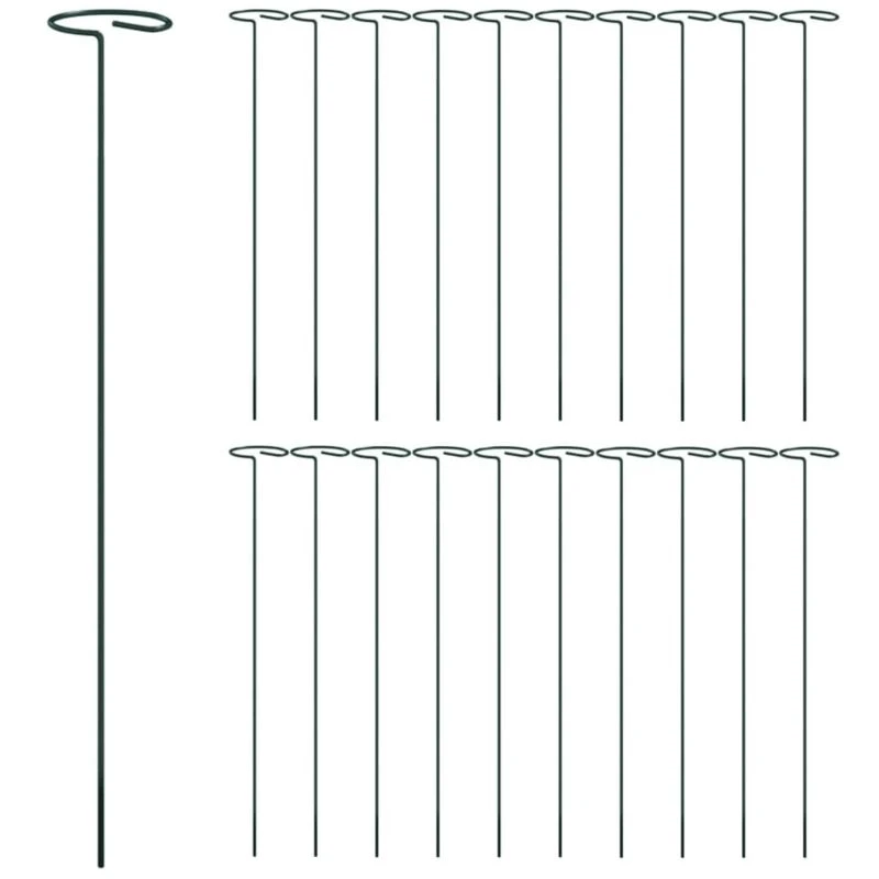 Image of VIDAXL Vidaxl - Garden Plant Stakes 20 pcs Dark Green 40cm Steel 319362