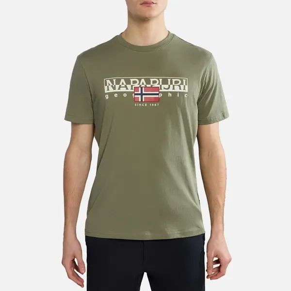 Image of Napapijri Aylmer Logo Cotton T-Shirt - L