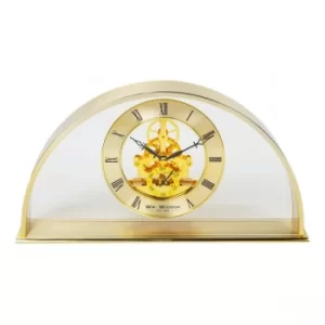 Image of WILLIAM WIDDOP Gold Arch Clock with Skeleton Movement