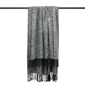 Image of Furn Weaver Throw with Herringbone Design (One Size) (Navy)