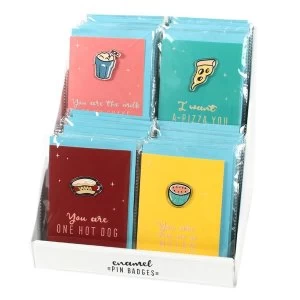 Image of American Retro Cards with Enamel Pin Badges (Set Of 32)