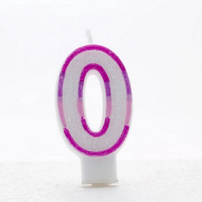 Image of Apac Pink Birthday/anniversary Number Candles (Pack Of 6) White/pink (7)