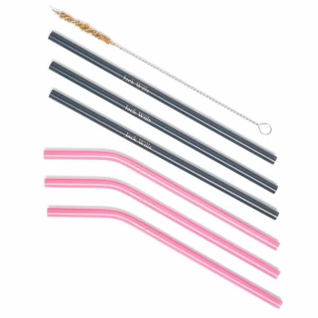 Image of Jack Wills Eco Metal Straws - Pink/Navy