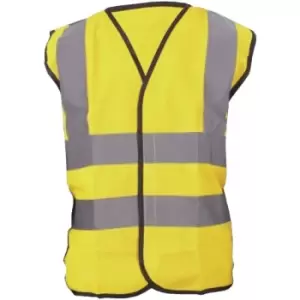 Image of Yoko Hi-Vis Childrens Unisex Waistcoat / Jacket (4-6) (Hi-Vis Yellow) - Hi-Vis Yellow