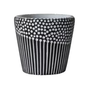 Image of Crossland Grove Hayes Pot Black/White Small 135x135x130Mm