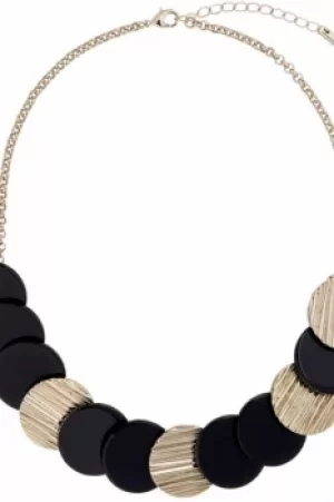 Image of Ladies Karen Millen Gold Plated Textured Disc Necklace KMJ1111-30-05