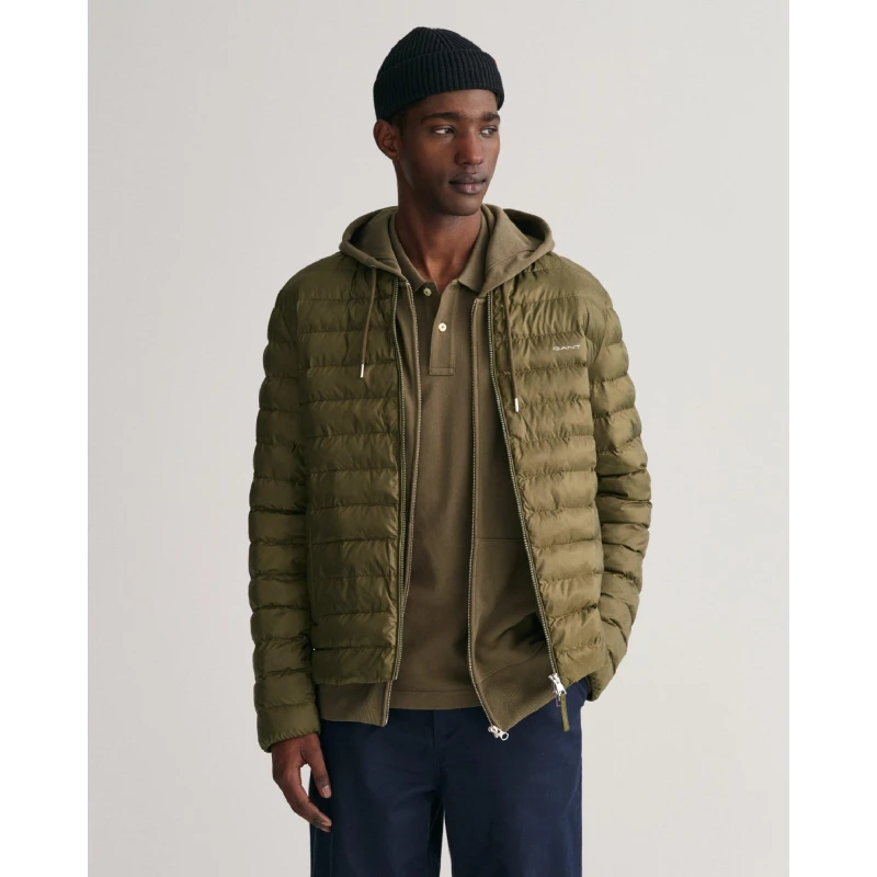 Image of Gant Light Padded Bomber Jacket Green male S