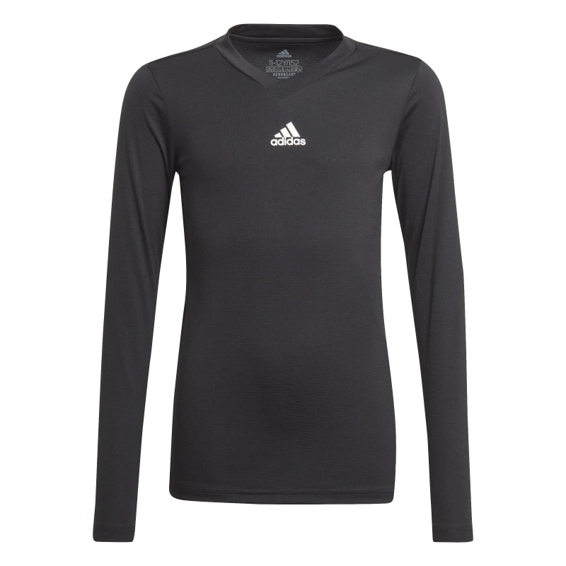 Image of adidas Junior Football Team Base Long Sleeve T-Shirt - Black Size 7-8 Years Black W3CWD Unisex 7-8 YEARS