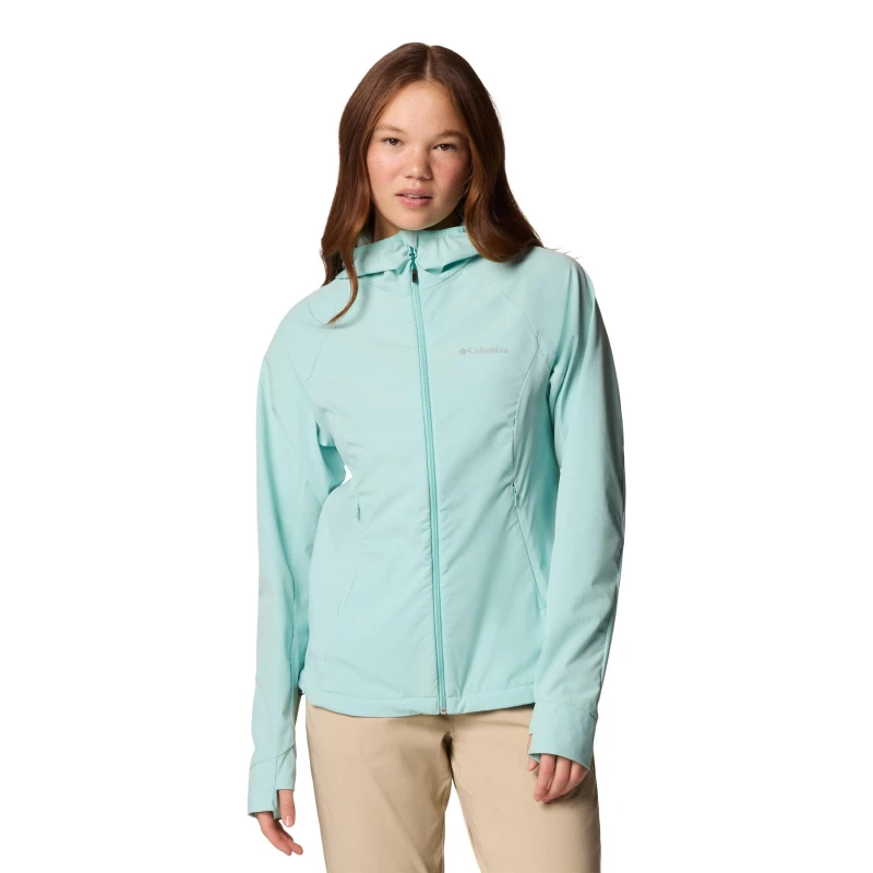 Image of Columbia Womens Sweet As Hooded Long Sleeve Softshell Jacket Spray female 8 (XS)
