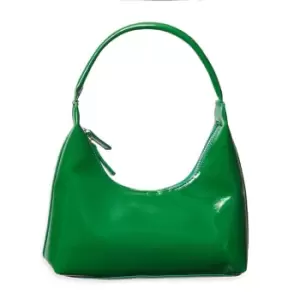 Image of I Saw It First Patent Pu Curved Shoulder Bag - Green