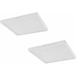 Image of Loops - 2 pack Wall / Ceiling Light White 400mm Square Surface Mounted 25W LED 3000K