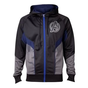 Image of Marvel Comics - Hologram Avengers Logo Mens XX-Large Hoodie - Grey/Blue