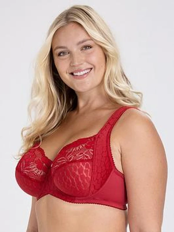 Image of Miss Mary of Sweden Jacquard Full Cup Bra with Lace Red Women 36C;38C;40C;42C;44C;46C;48C;36D;38D;40D;44D;46D;48D;36DD;38DD;40DD;42DD;44DD;46DD;48DD;3