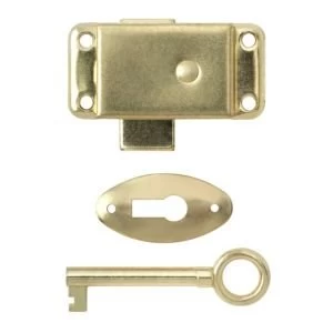 Image of BQ Brass Plated Steel Wardrobe Lock L51mm