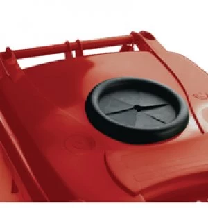 Image of Slingsby Wheelie Bin 360L With Bottle Bank Aperture and Lid Lock Red 377872