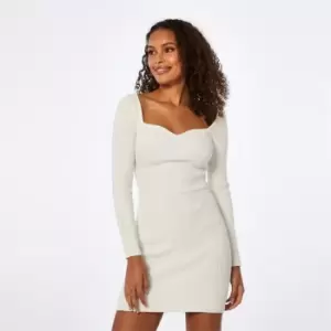 Image of Jack Wills Knitted Sweetheart Mini Dress - White
