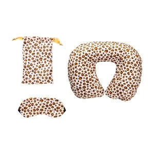 Image of Sass & Belle Leopard Love Travel Pillow and Eye Mask Set