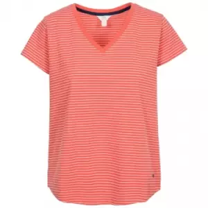 Image of Trespass Womens Konnie V Neck T Shirt (S) (Peach Stripe)