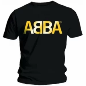 Image of ABBA Gold Logo Mens Black T Shirt: Small