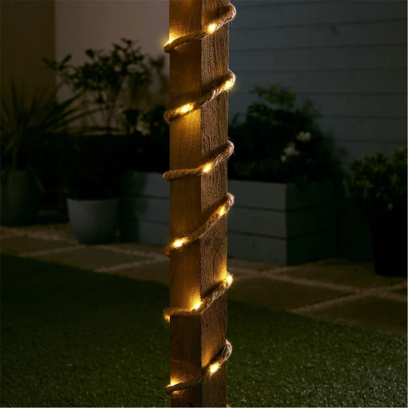 Image of Studio 3M Solar Hemp Rope Light - Beige Beige One Size