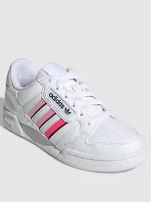 Image of adidas Originals Unisex Junior Continental 80 Stripes J, White/Pink, Size 5