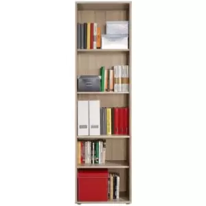 Image of Forte Modern 5 Tier Bookcase Shelving Unit - Sonoma Light Oak - Sonoma Light Oak