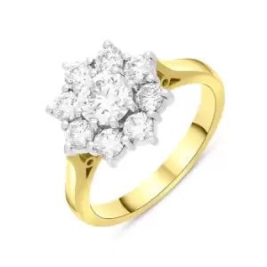 Image of 18ct Yellow Gold 1.69ct Diamond Vintage Style Cluster Ring