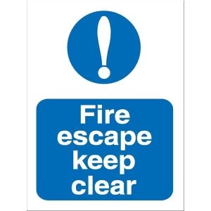 Image of Stewart Superior M025SAV Self Adhesive Vinyl Sign 150x200mm Fire Escape Keep Clear