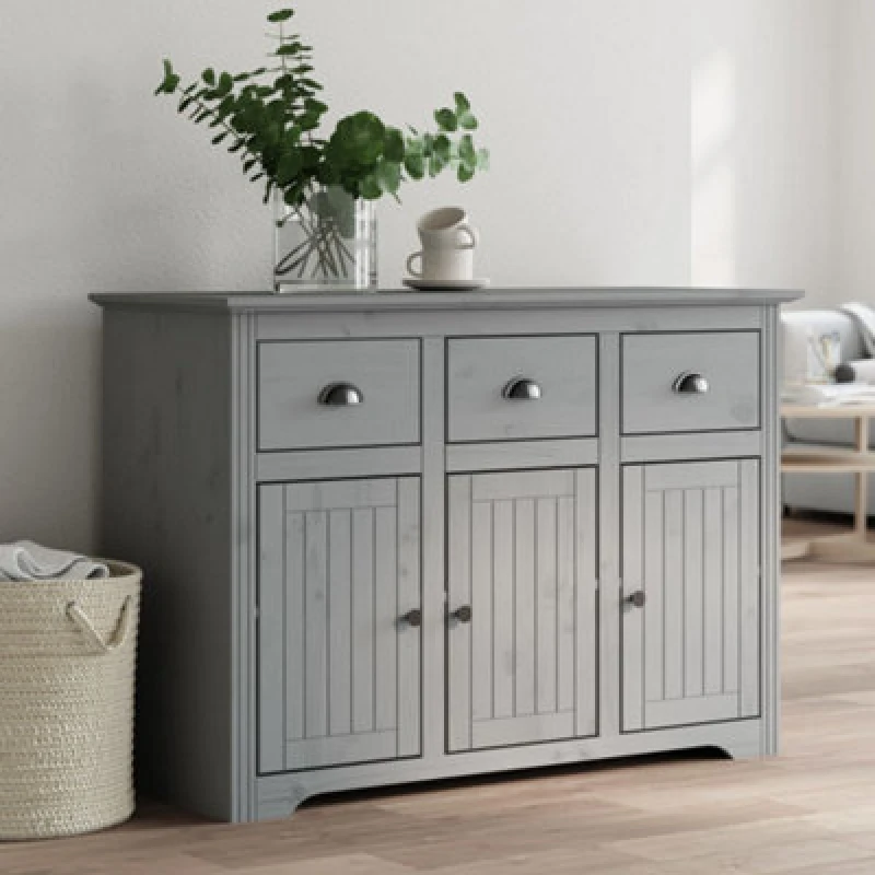 Image of VIDAXL Sideboard bodo Grey 115x43x79.5cm Solid Wood Pine Vidaxl 8720845914066