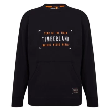 Image of Timberland Logo Crew Sweatshirt - Black
