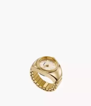Image of Fossil Women Watch Ring Two-Hand Gold-Tone Stainless Steel