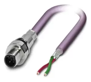 Image of Phoenix Contact M12 2-Pin Cable Assembly, 1m Cable