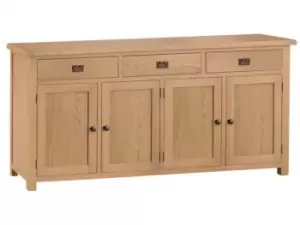 Image of Kenmore Waverley Oak 4 Door 3 Drawer Large Sideboard Assembled