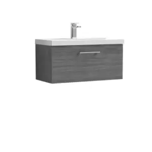 Image of Nuie Arno 800mm Wall Hung 1 Drawer Vanity & Basin 3 Anthracite