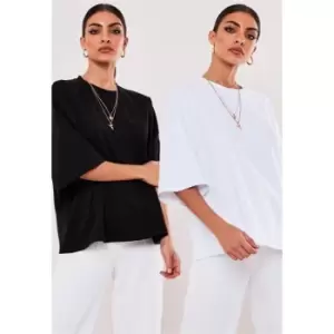 Image of Missguided Petite 2 Pack Drop Shoulder Tshirt - Multi