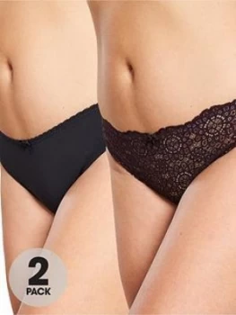 Image of Dorina Curves Abigail 2 Pack Brazilian Brief - Red Black