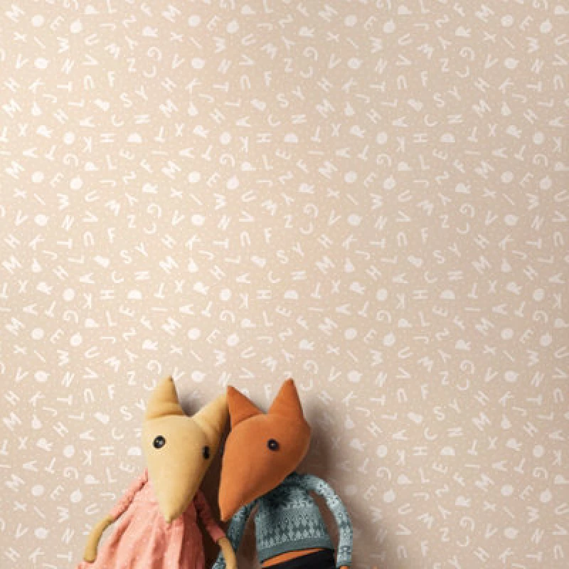 Image of Hoopla Walls Alphabet Jumble Linen 10M Wallpaper
