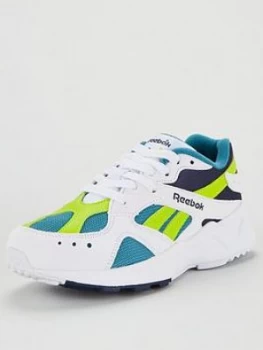 Image of Reebok Aztrek 96 Junior Trainers - White/Purple/Maroon, Size 3