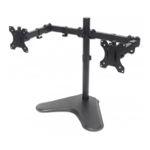 Image of Manhattan TV & Monitor Mount Desk Double-Link Arms 2 screens Screen Sizes: 10-27" Black Stand Assembly Dual Screen VESA 75x75 to 100x100mm Max 8kg (ea