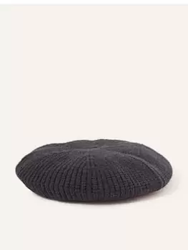 Image of Accessorize Ribbed Knit Beret, Navy, Women