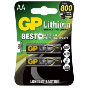 Image of Pack of 2 GP Lithium AA Battery 1.5V GPPCL15LF000