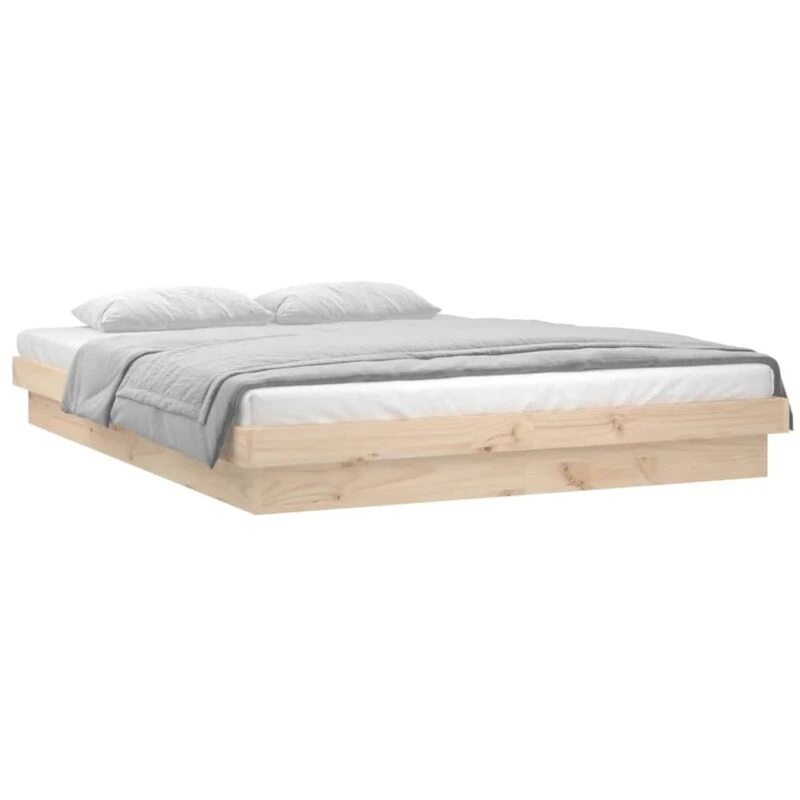 Image of VIDAXL LED Bed Frame without Mattress Small Double Solid Wood Vidaxl 8720287071952